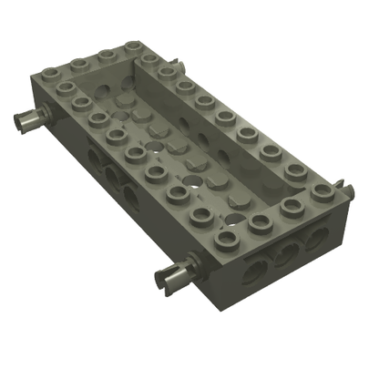 Part 30643 - Vehicle, Base 4 x 10 x 1 1/3 with 8 x 2 Recessed Center, 4 Pins, Technic Holes - De BrickPlaats