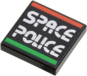 Part 3068pb0029 - Tile 2 x 2 with Space Police II Logo Pattern - De BrickPlaats