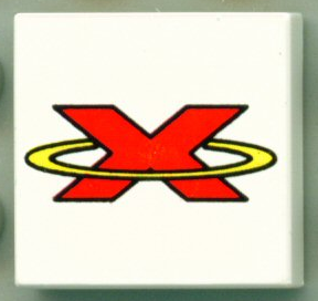 Part 3068pb0035 - Tile 2 x 2 with Red and Yellow Extreme Team Logo Pattern - De BrickPlaats