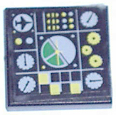 Part 3068pb0144 - Tile 2 x 2 with Avionics Green and Light Gray Pattern 2 (Sticker) - Set 8856 - De BrickPlaats