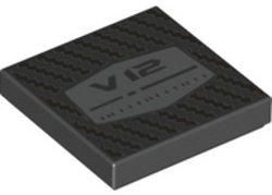 Part 3068pb1342 - Tile 2 x 2 with 'V12' and Texture Pattern - De BrickPlaats
