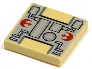 Part 3068ps1 - Tile 2 x 2 with SW Rebel Mechanical Pattern - De BrickPlaats