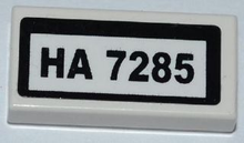 Part 3069pb0197 - Tile 1 x 2 with 'HA 7285' Pattern (Sticker) - Set 7285 - De BrickPlaats