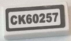 Part 3069pb1059 - Tile 1 x 2 with 'CK60257' Pattern (Sticker) - Set 60257 - De BrickPlaats