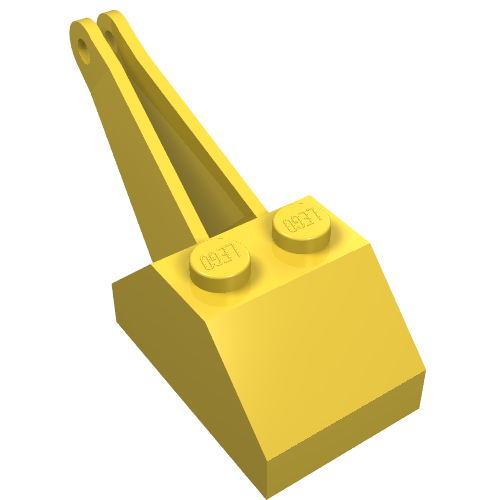 Part 3135 - Hook Slope 45 2 x 3 x 1 1/3 Double with Arm - De BrickPlaats