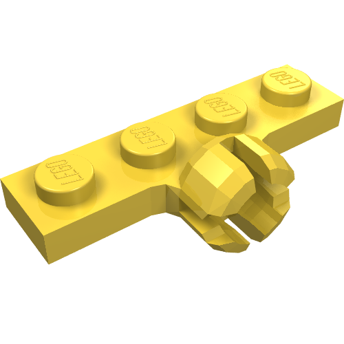 Part 3183c - Plate, Modified 1 x 4 with Tow Ball Socket, Short, 4 Slots (7mm Socket Length) - De BrickPlaats