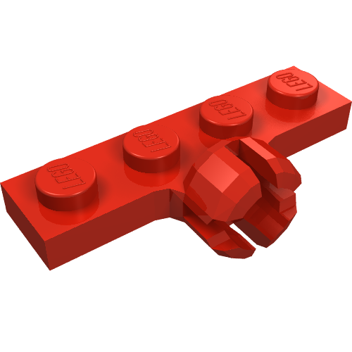 Part 3183c - Plate, Modified 1 x 4 with Tow Ball Socket, Short, 4 Slots (7mm Socket Length) - De BrickPlaats