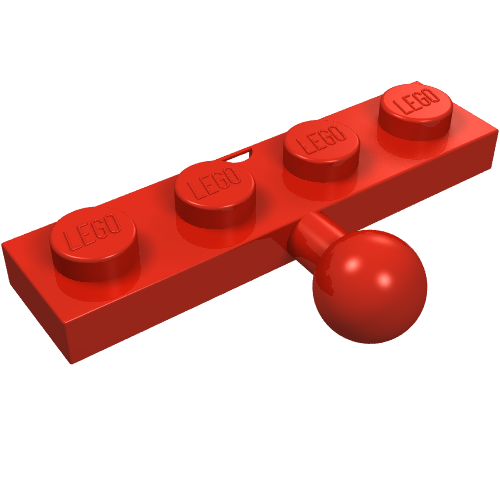 Part 3184 - Plate, Modified 1 x 4 with Tow Ball - De BrickPlaats