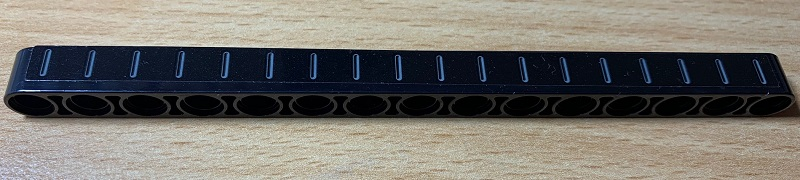 Part 32278pb035 - Technic, Liftarm Thick 1 x 15 with White lines on Black Background Pattern (Sticker) - Set 42078 - De BrickPlaats