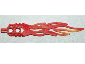 Part 32558pb01 - Bionicle Weapon Toa Flame Sword 2 x 12 with 2 Pin Holes and Marbled Bright Light Orange Pattern - De BrickPlaats