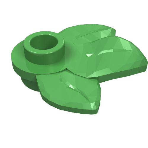 Part 32607 - Plant Plate, Round 1 x 1 with 3 Leaves - De BrickPlaats