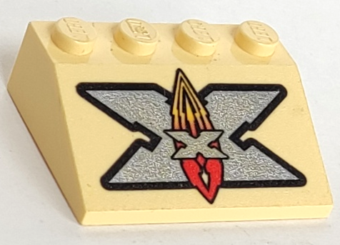 Part 3297px17 - Slope 33 3 x 4 with Silver Island Xtreme Stunts Logo Pattern - De BrickPlaats