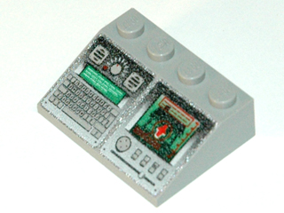 Part 3297px6 - Slope 33 3 x 4 with Surveillance Computer Panel Pattern - De BrickPlaats