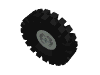 Part 3482c02 - Wheel with Split Axle Hole with Black Tire 30 x 10.5 Offset Tread (3482 / 2346) - De BrickPlaats