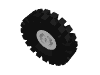 Part 3482c02 - Wheel with Split Axle Hole with Black Tire 30 x 10.5 Offset Tread (3482 / 2346) - De BrickPlaats