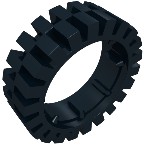 Part 3483 - Tire 24mm D. x 8mm Offset Tread - Interior Ridges - De BrickPlaats