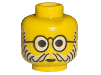 Part 3626pa1 - Minifigure, Head Glasses with Round Glasses, Gray Lines Beard and Moustache Pattern - De BrickPlaats