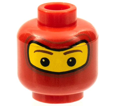 Part 3626pb0177 - Minifigure, Head Balaclava with Brown Eyebrows, White Spot in Eyes Pattern (Spider-Man 2) - De BrickPlaats