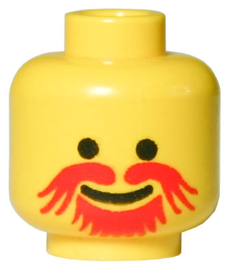 Part 3626px120 - Minifigure, Head Moustache Red Goatee Pattern - De BrickPlaats