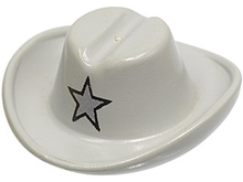 Part 3629px2 - Minifigure, Headgear Hat, Cowboy with Silver Star Pattern - De BrickPlaats