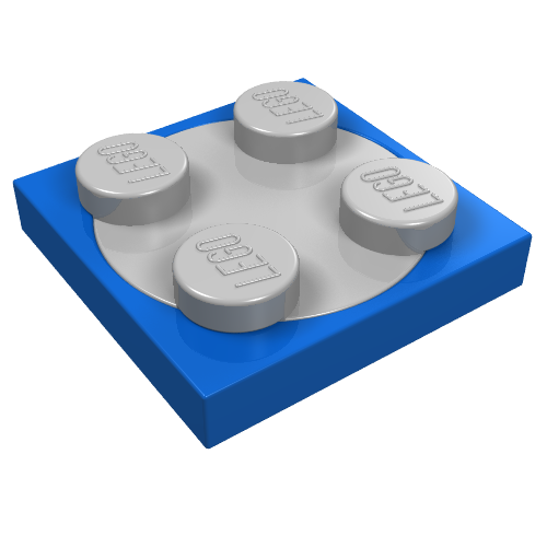 Part 3680c02 - Turntable 2 x 2 Plate with Light Bluish Gray Top (3680 / 3679) - De BrickPlaats