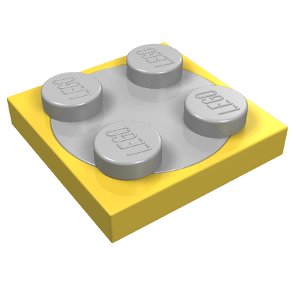 Part 3680c02 - Turntable 2 x 2 Plate with Light Bluish Gray Top (3680 / 3679) - De BrickPlaats