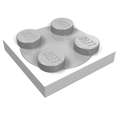 Part 3680c02 - Turntable 2 x 2 Plate with Light Bluish Gray Top (3680 / 3679) - De BrickPlaats