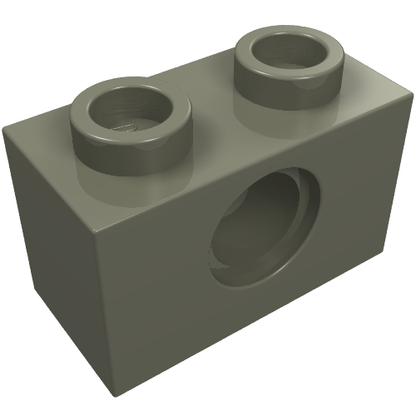 Part 3700 - Technic, Brick 1 x 2 with Hole - De BrickPlaats