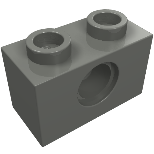 Part 3700 - Technic, Brick 1 x 2 with Hole - De BrickPlaats