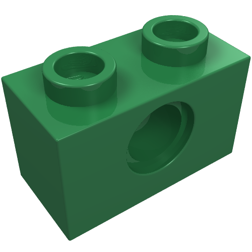 Part 3700 - Technic, Brick 1 x 2 with Hole - De BrickPlaats