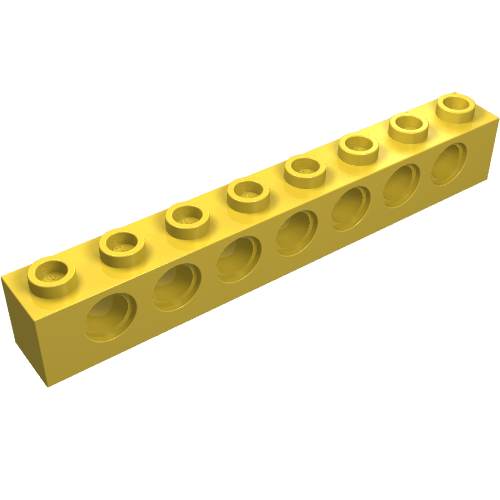 Part 3702 - Technic, Brick 1 x 8 with Holes - De BrickPlaats