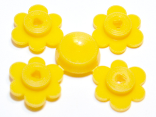 Part 3742sprue - Plant Flower Small, 4 on Sprue - De BrickPlaats