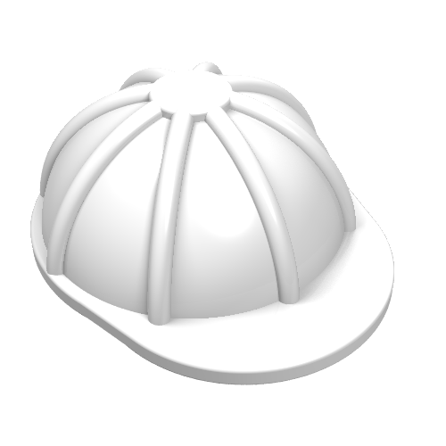 Part 3833 - Minifigure, Headgear Helmet Construction - De BrickPlaats