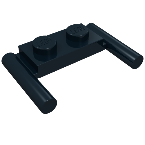 Part 3839b - Plate, Modified 1 x 2 with Bar Handles - Flat Ends, Low Attachment - De BrickPlaats