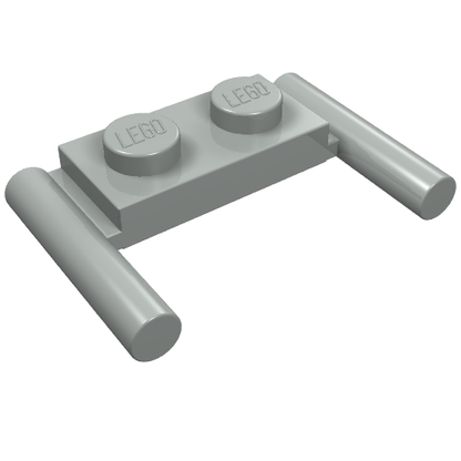 Part 3839b - Plate, Modified 1 x 2 with Bar Handles - Flat Ends, Low Attachment - De BrickPlaats