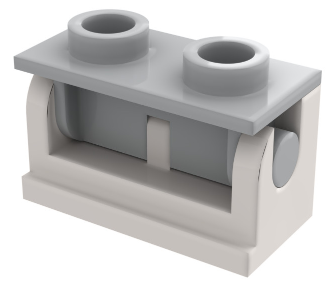 Part 3937c08 - Hinge Brick 1 x 2 with Light Bluish Gray Top Plate (3937 / 3938) - De BrickPlaats