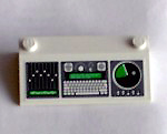 Part 3939pb03 - Slope 33 3 x 6 with Inner Walls with Computer/Radar Console Pattern (Sticker) - Set 7237 - De BrickPlaats