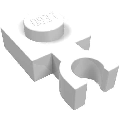Part 4085b - Plate, Modified 1 x 1 with U Clip Thin (Vertical Grip) - De BrickPlaats