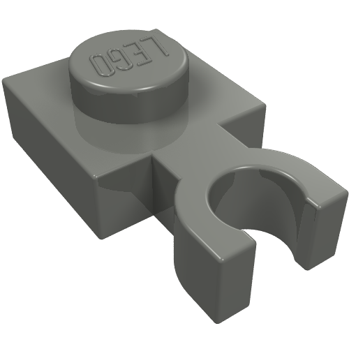 Part 4085b - Plate, Modified 1 x 1 with U Clip Thin (Vertical Grip) - De BrickPlaats