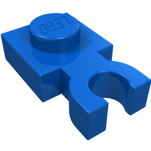 Part 4085c - Plate, Modified 1 x 1 with U Clip Thick (Vertical Grip) - De BrickPlaats