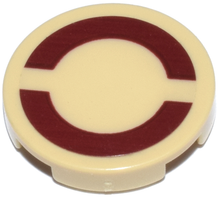 Part 4150pb198 - Tile, Round 2 x 2 with Dark Red SW Small Semicircles on Transparent Background Pattern (Sticker) - Set 8088 - De BrickPlaats