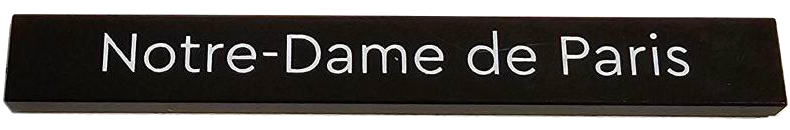 Part 4162pb305 - Tile 1 x 8 with White 'Notre-Dame de Paris' Pattern - De BrickPlaats