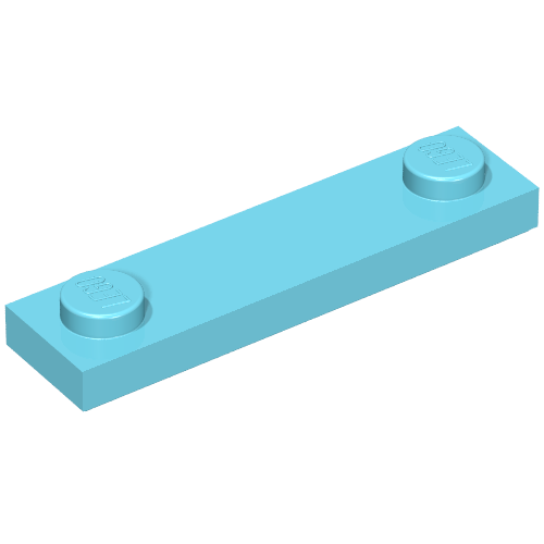Part 41740 - Plate, Modified 1 x 4 with 2 Studs with Groove - De BrickPlaats