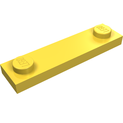 Part 41740 - Plate, Modified 1 x 4 with 2 Studs with Groove - De BrickPlaats