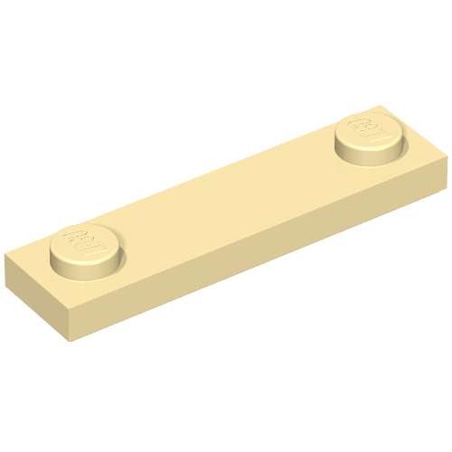 Part 41740 - Plate, Modified 1 x 4 with 2 Studs with Groove - De BrickPlaats