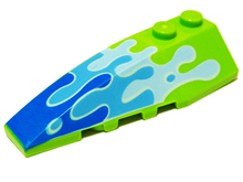 Part 41748pb030 - Wedge 6 x 2 Left with Blue Water Splash Pattern - De BrickPlaats