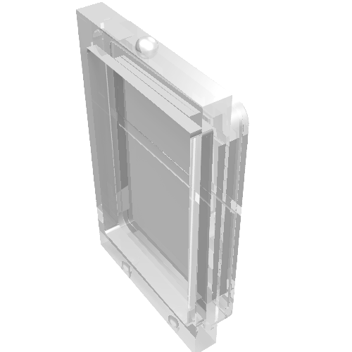 Part 4183 - Glass for Train Door with Lip on Top and Bottom - De BrickPlaats
