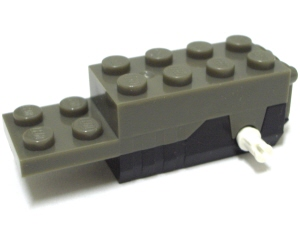 Part 41861c01 - Pullback Motor 6 x 2 x 1 2/3 with Black Base, White Shafts (Motor 2) - De BrickPlaats