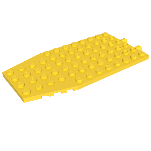 Part 42607c01 - Wedge, Plate 6 x 12 x 1 Cut Corners with 2 Fixed Rotatable Pins - De BrickPlaats
