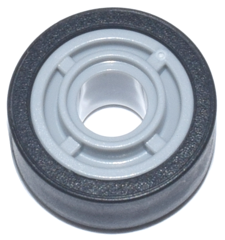 Part 42610c02 - Wheel 11mm D. x 8mm with Center Groove with Black Tire 14mm D. x 6mm Solid Smooth (42610 / 50945) - De BrickPlaats